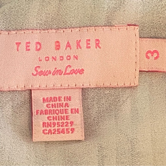 Ted Baker London Chiffon Birds Pullover Blouse Lined Womens Sz 8 - Picture 5 of 6